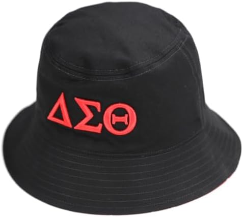 Big Boy Headgear Delta Sigma Theta M45 Reversible Bucket Hat Black Red