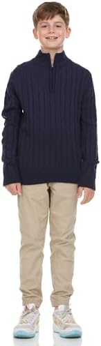Sezzit Boys Quarter Zip Cable Knit Sweater