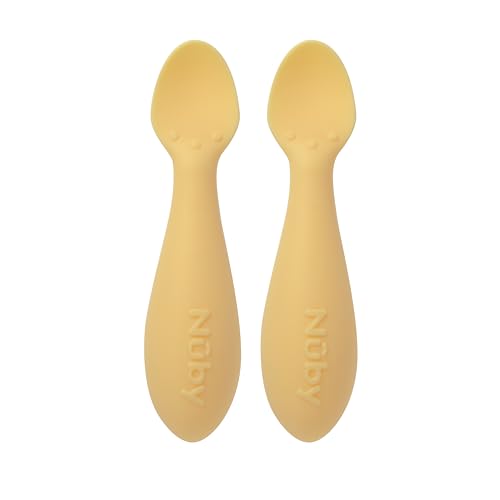 Nuby Silicone Mini Spoons 2-Pack Yellow for Baby Led Weaning
