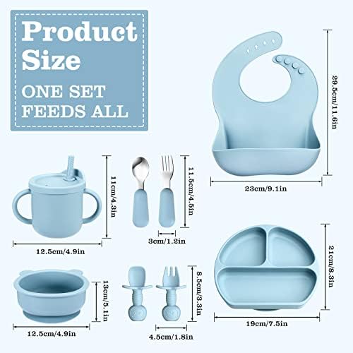 Silicone Baby Feeding Set Safe Suction Feeding Discs for Toddler Self-Feeding