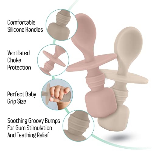 Sperric Silicone Baby Spoons 2-Pack for Baby Led Weaning
