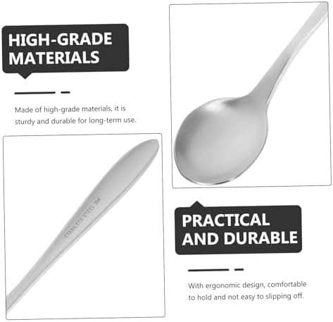 Curved Silver Ergonomic Elderly Baby Spoon for Easy Feeding