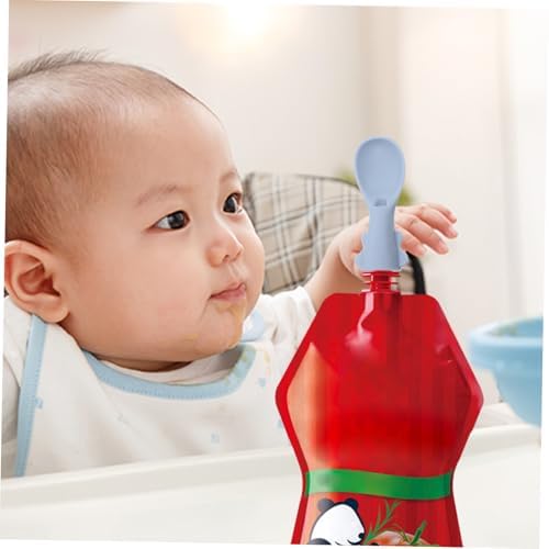 4-Piece Silicone Food Pouch Spoons Set for Babies