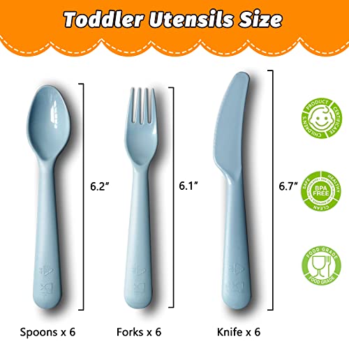 FUTGLOBAL 18-Piece Plastic Toddler Flatware Set