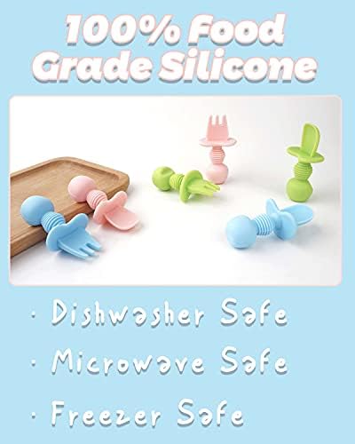 DF DualFerV 6-Piece Silicone Baby Spoons for Toddler Weaning