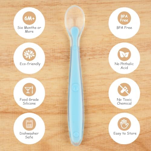 Vicloon Baby Silicone Spoons for 4-6 Month