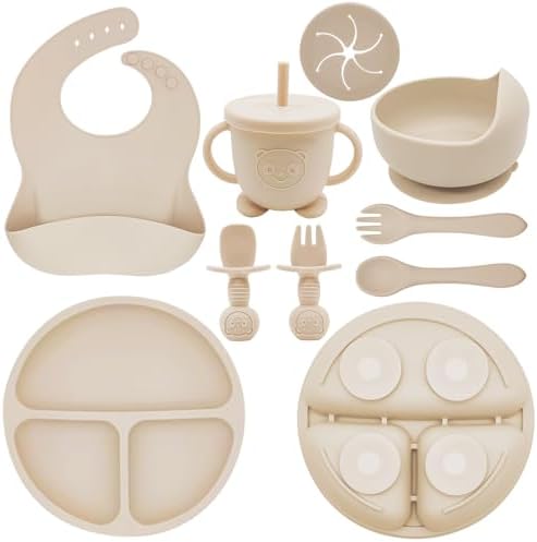 Munlinder Silicone Baby Feeding Set Beige
