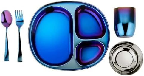 Ahimsa Kids Plate and Bowl Set - Child Friendly Healthy Mealtime