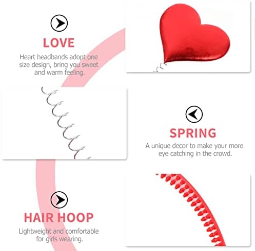 4PACK Valentine Red Sequin Heart Headband