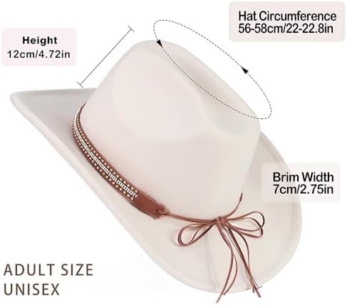 LolliWeaver Western Cowboy Hat MenWomen