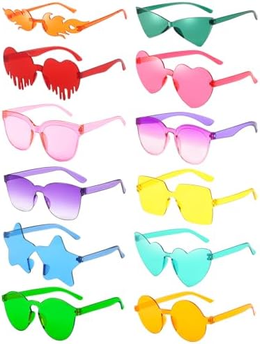 Pibupibu 24 Mixed-Rimless Party Sunglasses Perfect for Fun Fashion