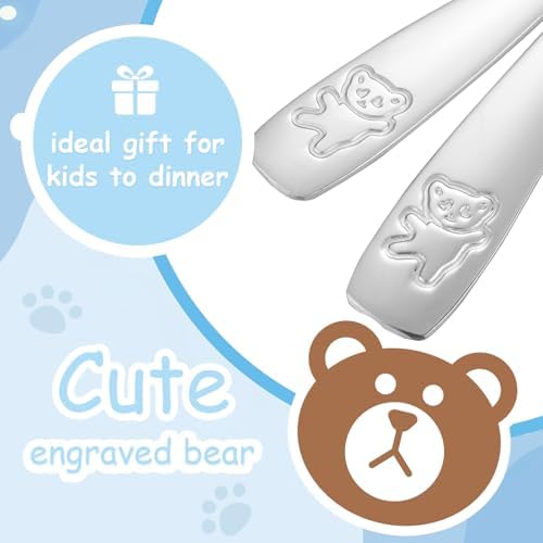 Pimoys Kids Stainless Steel Flatware Set for Safe Easy Use