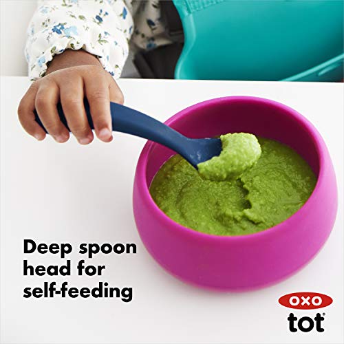 OXO Tot Silicone Spoon Set - Set of 4 Navy