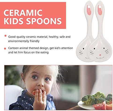 Adorable 2-Piece Bunny Ceramic Spoons for Toddlers
