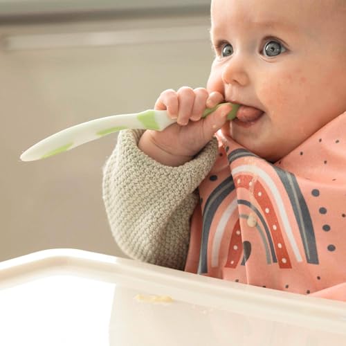 Nuby 6-Piece Weaning Set with Long Handles Fun Design for Babies