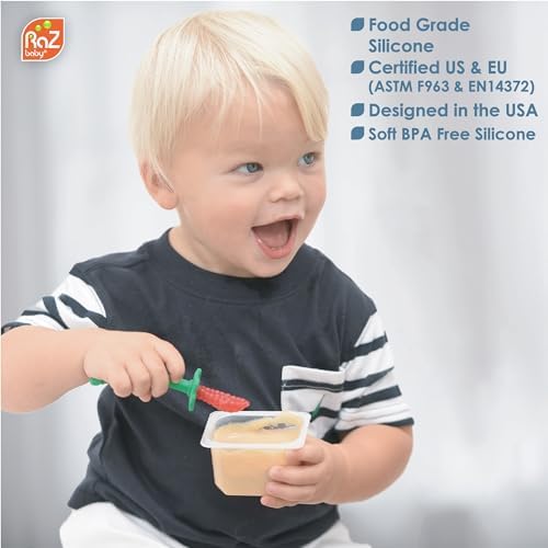 RAZBABY RaZberry infant training spoon red and blue 2 pack