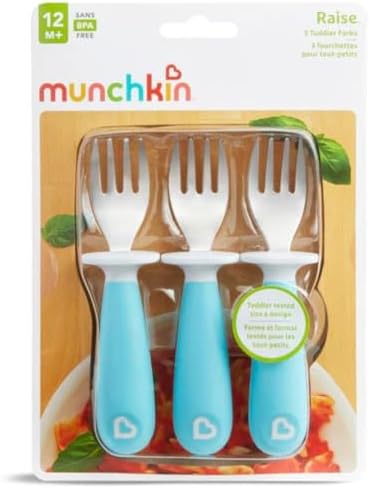 Munchkin Raise Toddler Fork Set 3-Pack Perfect for Toddler Feeding