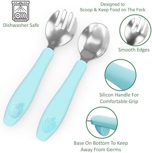 CHILLOUT LIFE Toddler Utensils Set Safe Fun and Perfect for Self-Feeding