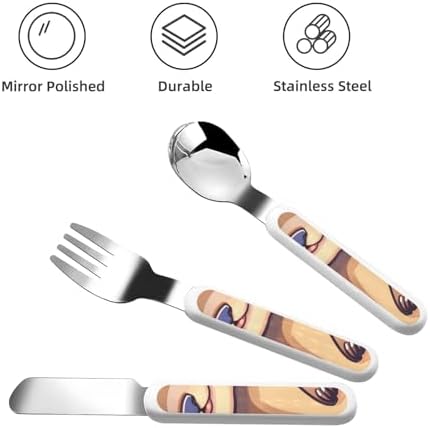Cartoon Cute Otters Travel-Friendly Flatware Set with Carrying Case