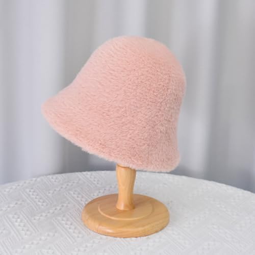 HGps8w Winter Fuzzy Bucket Hat Warm Stylish