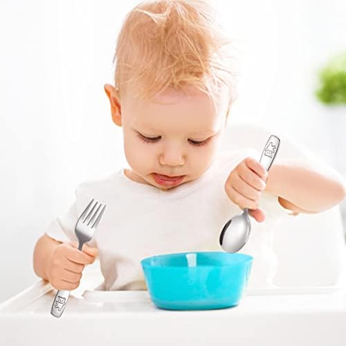 Stainless Steel Kids Silverware Set with Cute Bear Engraving