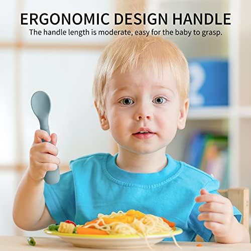 MEFAN Silicone Baby Feeding Spoon Set 6 Pack