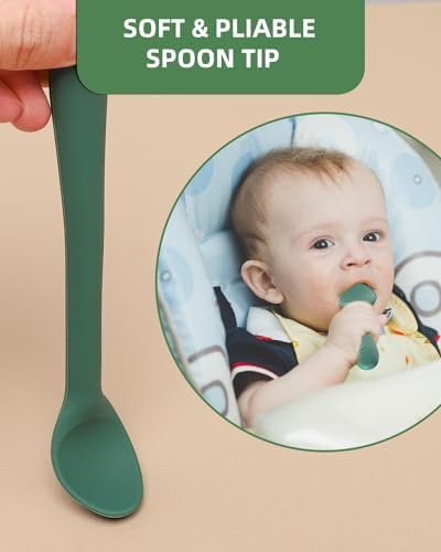 6-Piece Silicone Baby Feeding Spoons
