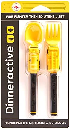 Dinneractive Kids Firefighter Fork Spoon Set Baking up Excitement for Meals