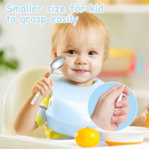 Pimoys Kids Stainless Steel Flatware Set for Safe Easy Use