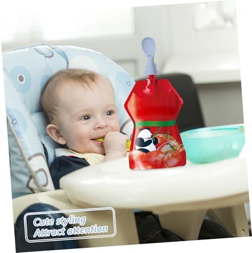 CHILDWEET 4pcs Silicone Spoon Attachment Set for Pouches
