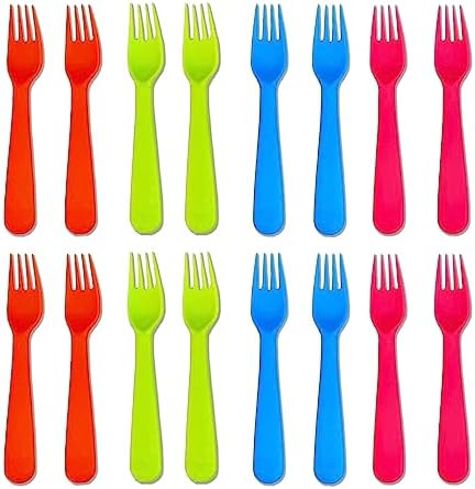 Jawbush 16-Piece Plastic Kids Forks BPA-Free