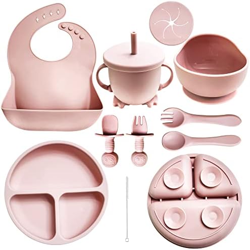HippoBaby - Mealtime Made Manageable 10-Piece silicone feeding set for Baby Toddler