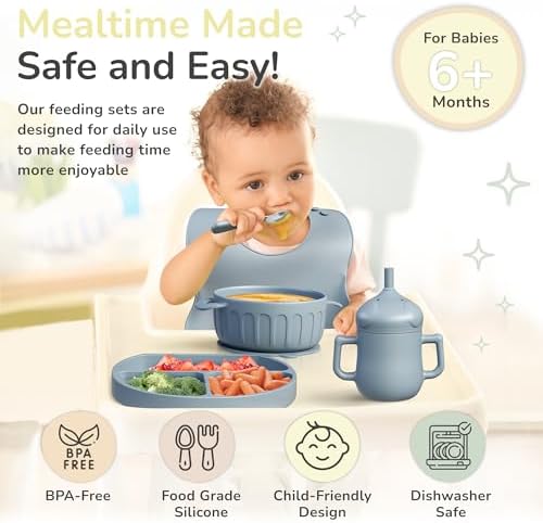 BPA-Free Silicone Baby Feeding Set - Complete for Weaning
