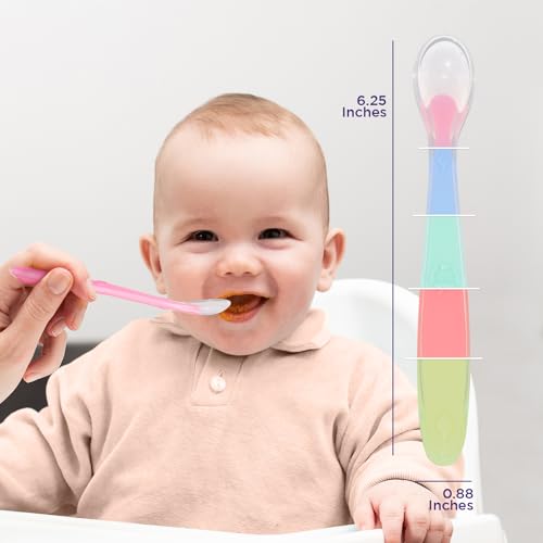Optimum Baby Silicone Spoons for Self-Feeding 4 Months