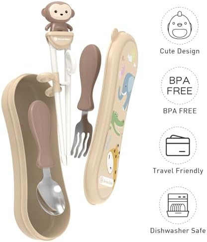 Stainless Steel Kids Utensils Set for Self-Feeding