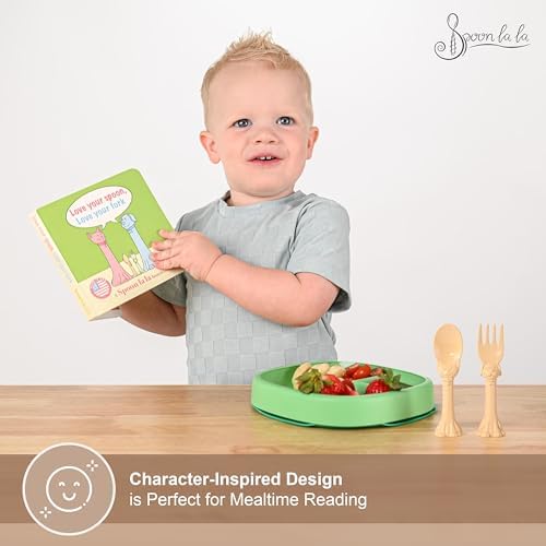 Spoon La La Toddler Utensils Set 3D Design Self-Standing for Kids