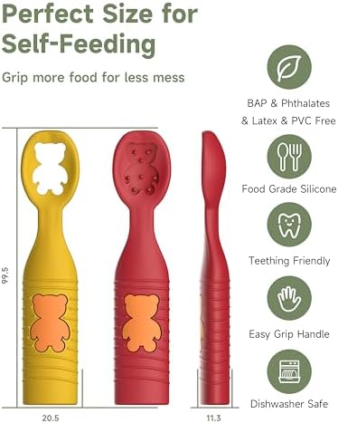 4-Piece Baby Spoons for Toddler Self-Feeding