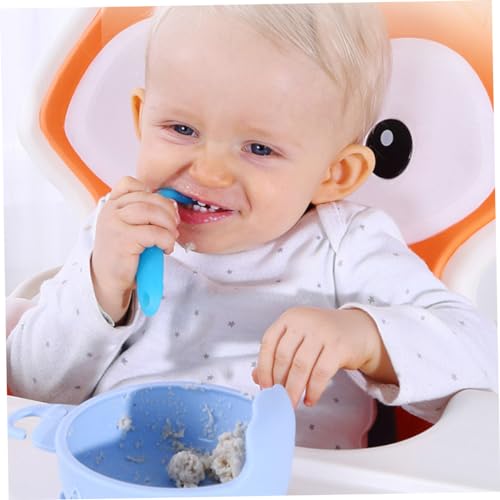 RORPOIR Safe Silicone Utensils Trainer Spoons for 1 Year Old