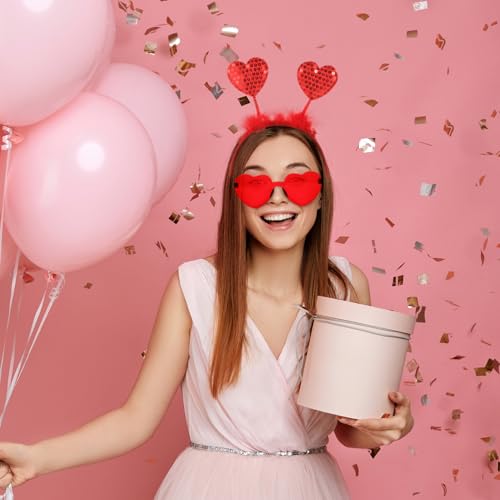 Valentines Day Heart Headband Glasses Set For Women