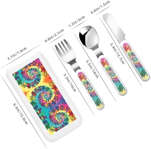 Dancing Thanksgiving Bear Print Stainless Steel Utensil Set with Travel Case