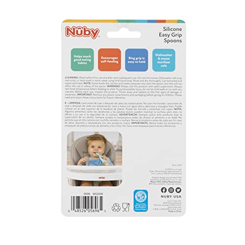 Nuby Silicone Easy Grip Spoons 2-Pack Fun for Baby Parent