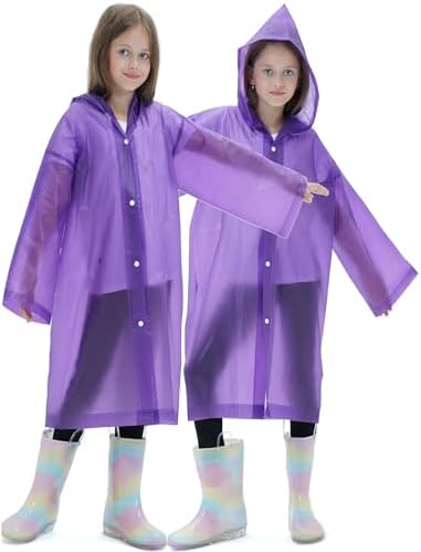 2-Pack Reusable Rain Coats for Kids
