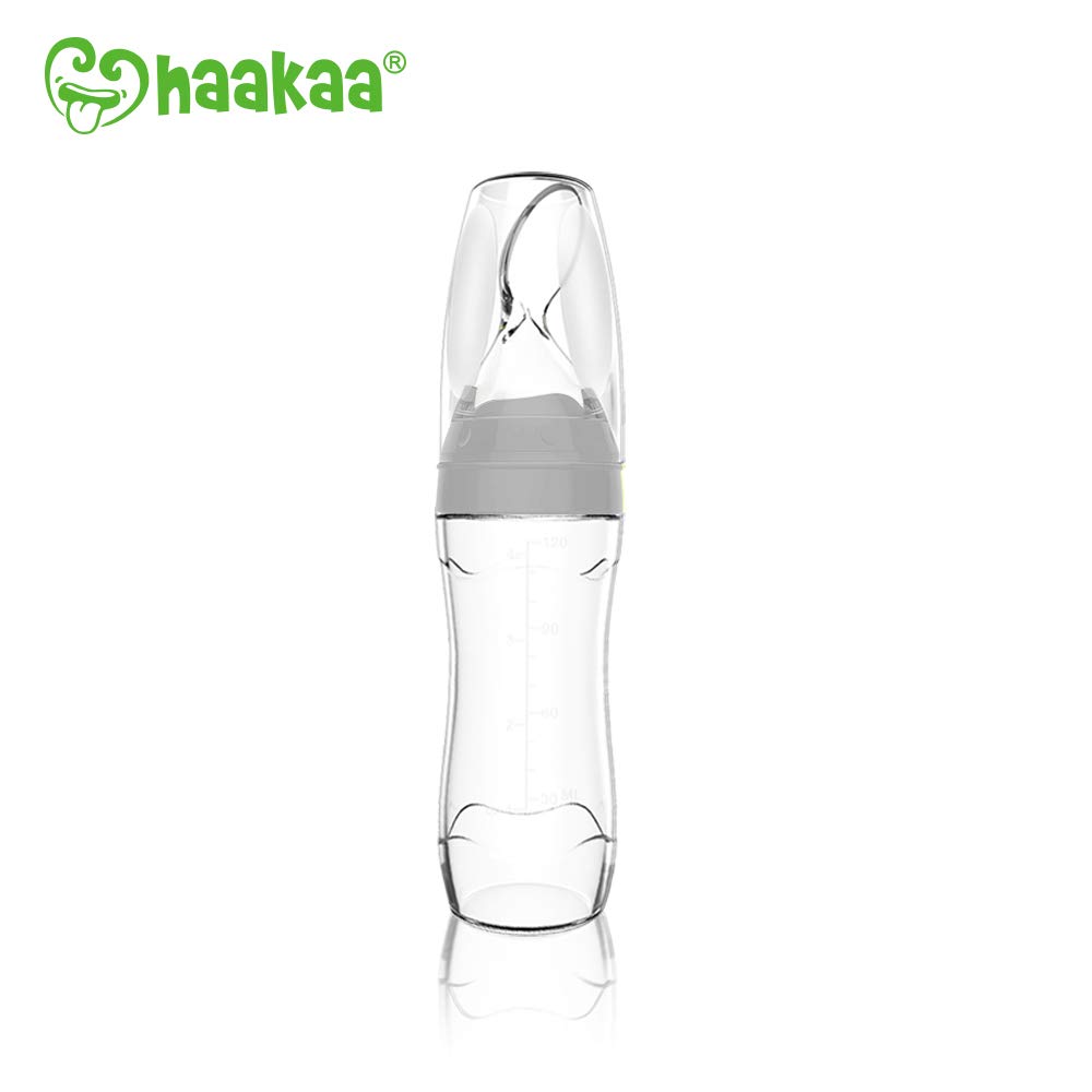 Haakaa Silicone Baby Food Feeding Spoon Grey