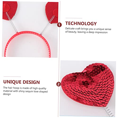 Romantic Heart Headband Red Sequin for Valentines Day