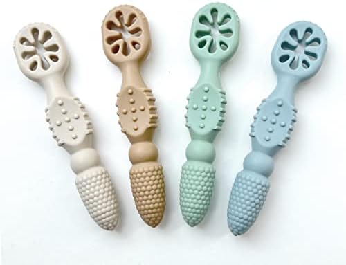Perfect for Babys First Meals with Self-Feeding Spoons 4-Pack