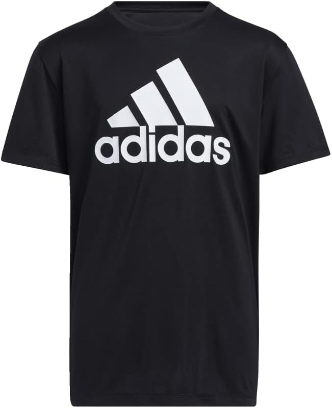 Adidas Boys Short Sleeve Aeroready Performance Logo Tee T-Shirt