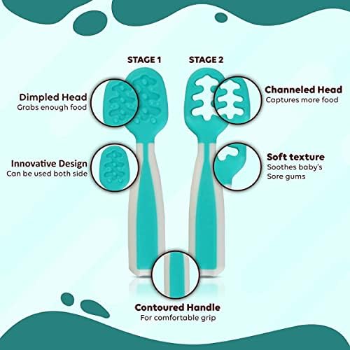 Generic Baby Spoons TealWhite 38-inch