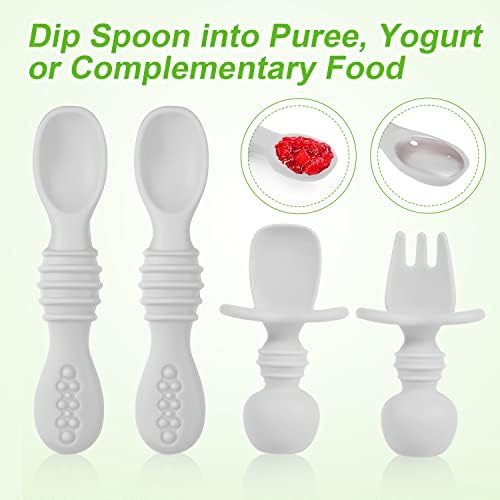 4-Piece Silicone Baby Spoons BPA-Free