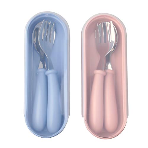 4-Piece Stainless Steel Toddler Utensils Set with Storage Box