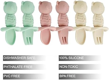 PandaEar 6-Piece Baby Spoons Forks